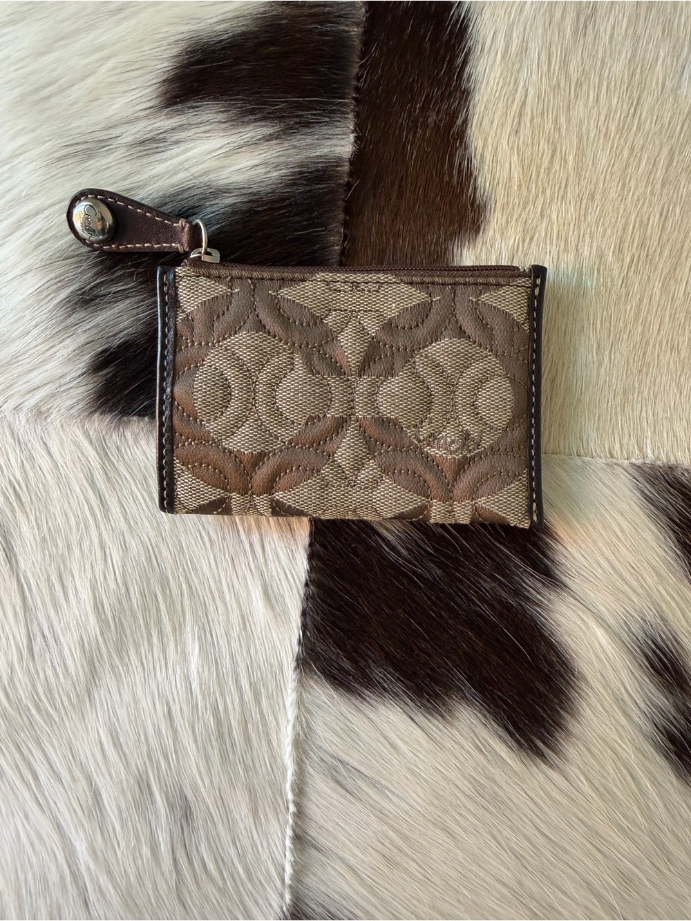 Coach Signature Jacquard Small Zip Wallet